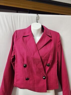 Adrienne Landau ONYX Hot Pink Blazer Jacket NWT Size M Vivacious Career Chic